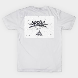 Palm Trees with Galaxy Background T-Shirt